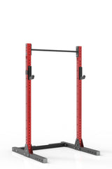 81 red coated steel squat rack with pull up bar and j-cups from iron bull strength