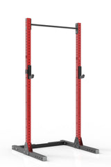 99 red coated steel squat rack with pull up bar and j-cups from iron bull strength