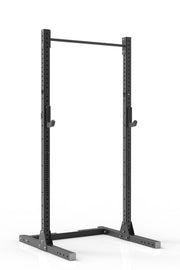 99 black coated steel squat rack with pull up bar and j-cups from iron bull strength
