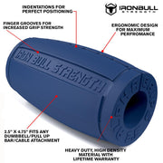 dark-blue alpha grips 2.5 inches features Iron Bull Strength