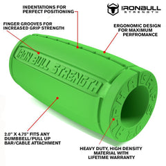 green Alpha grips 2.0 inches features Iron Bull Strength