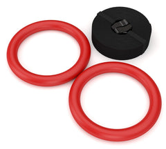 textured gymnastics rings with adjustable straps