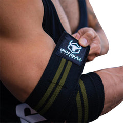 black-army-green elbow compression wraps