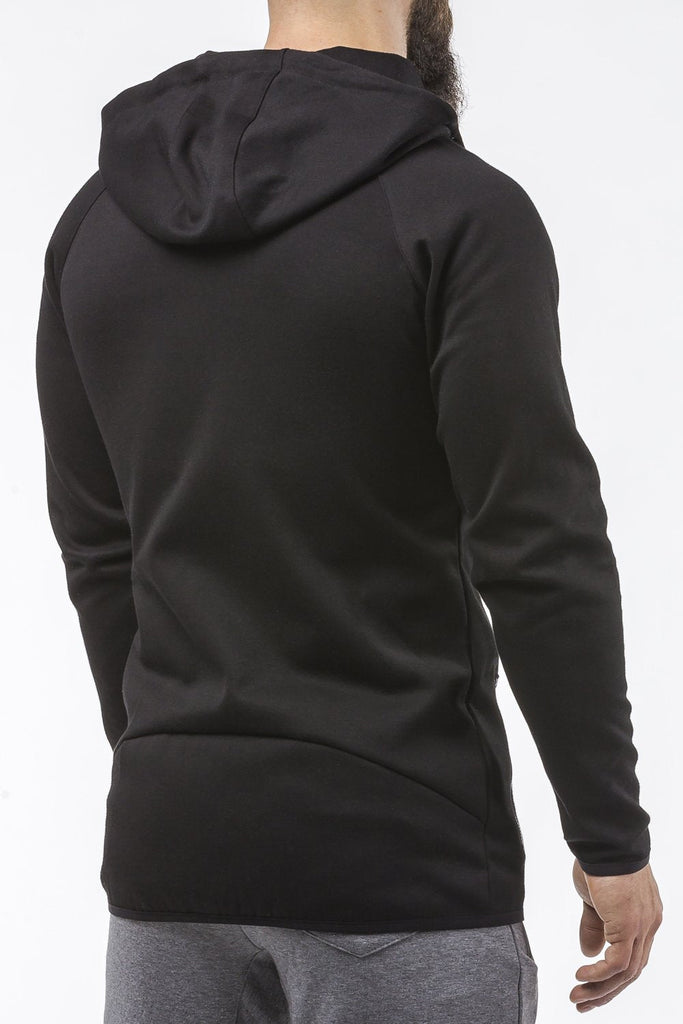 black tapered fit zip hoodie bodybuilder strongman