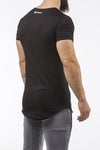 black gym t-shirt scoop neck breathable shirt