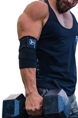 black iron bull strength elbow wraps for free weights