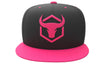 black-pink acrylic snapback iron bull strength