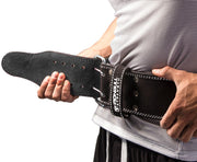 black powerlifting belt waist fit iron bull strength