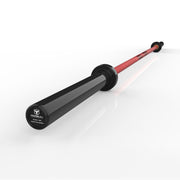 black-red cerakote competition barbell angledt view