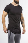 black workout t-shirt o-neck comfortable shirt