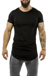 black workout t-shirt scoop neck casual wear