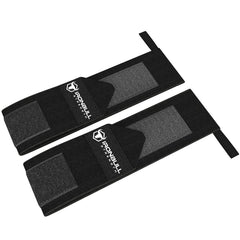 black wrist support wraps to lift heavier at the gym