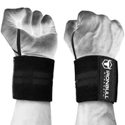 black wrist support wraps with thumb loop