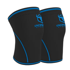 black-blue iron bull strength 7mm knee sleeves side view