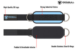 sky-blue iron bull strength nylon ankle straps