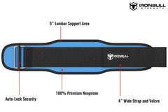 cyan ironbullstrength 5in weightlifting belt features