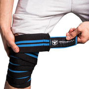 black-cyan knee wraps compression secures articulation