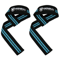 black-cyan lifting support straps for powerlifting