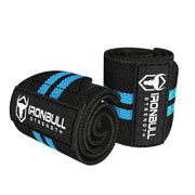 black-cyan wrist wraps for weight lifting