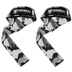 camo-white lifting support straps for powerlifting