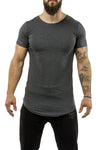 charcoal workout t-shirt scoop neck casual wear