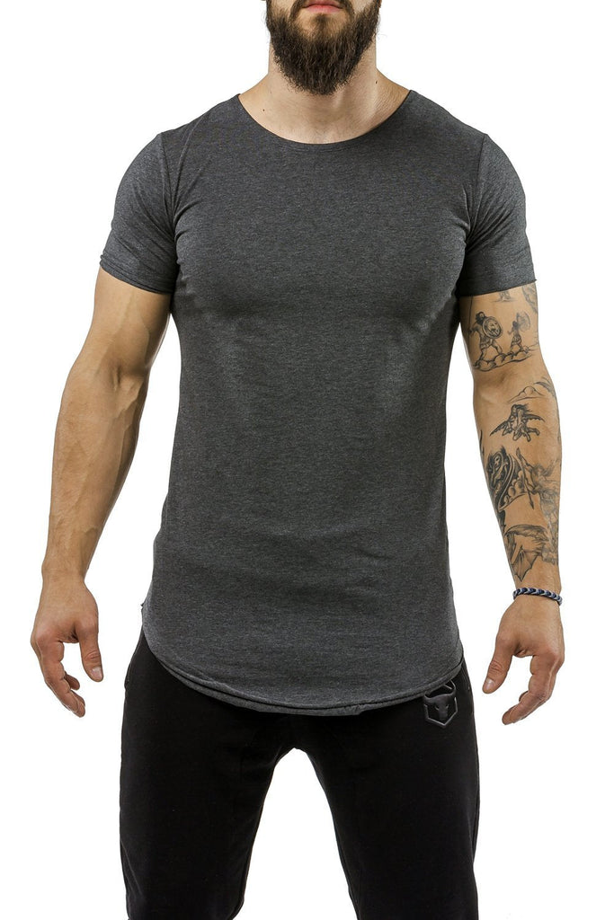 charcoal workout t-shirt scoop neck casual wear
