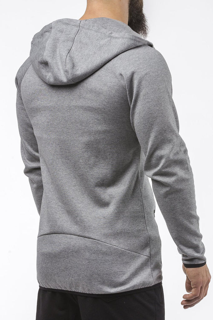 gray tapered fit zip hoodie bodybuilder strongman