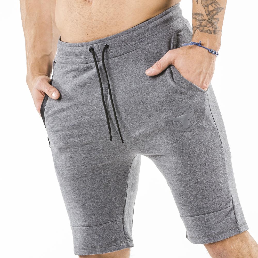 gray nice looking shorts for bodybuilder and strongman