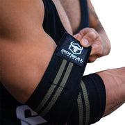 black-gray elbow compression wraps