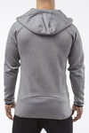gray iron bull strength high quality soft cotton zip up hoodie