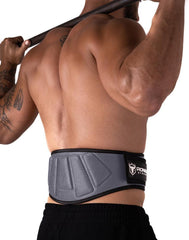 gray padded squat and powerlifting belt