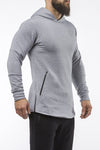 gray pullover hoodie with zip iron bull strength
