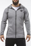 gray all seasons good looking zip up hoodie muscle fit