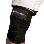 black-army-green  iron bull strength knee support wraps