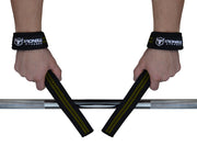 black-army-green lifting straps improves your grip on barbell