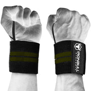 black-army-green wrist support wraps with thumb loop