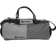 gray gym duffle bag front view
