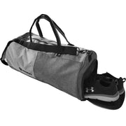 gray gym duffle bag shoes compartment