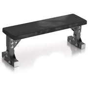 Black heavy duty flat gym bench