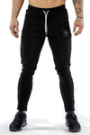 black men joggers classic zip front with lace