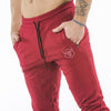 burgundy iron bull strength joggers classic zip front pockets