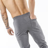 gray tapered fit joggers classic zip back pocket