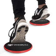 black-red advanced gliding discs under shoes