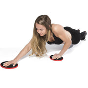 black-red gliding discs shoulder exercises