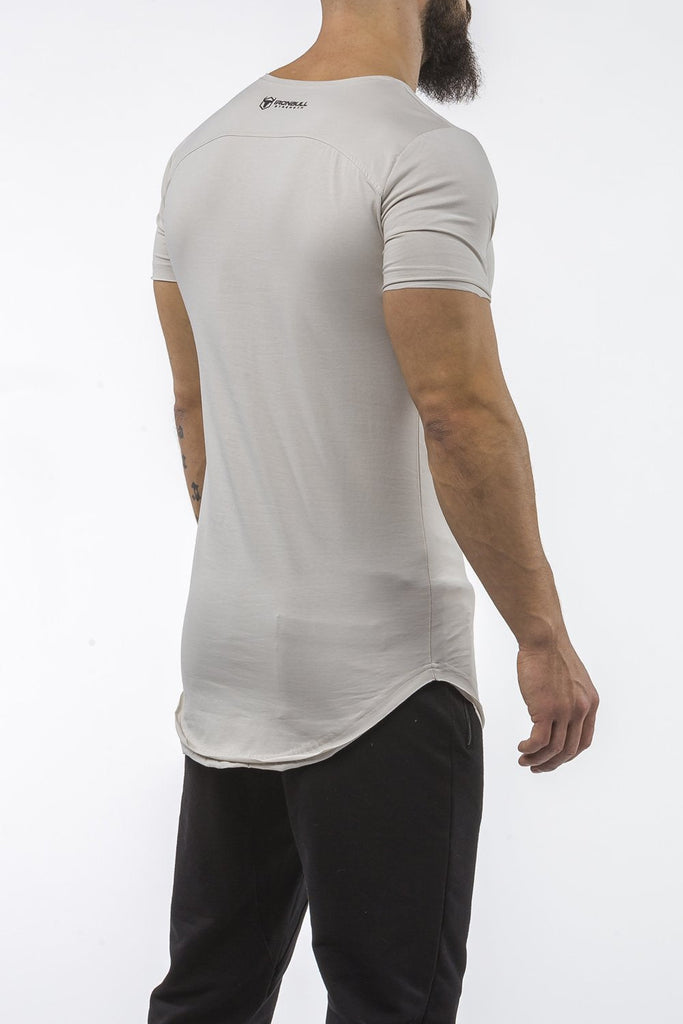 light-gray gym t-shirt scoop neck breathable shirt
