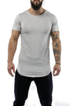 light-gray workout t-shirt scoop neck casual wear