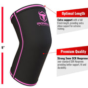 black-pink iron bull strength 5mm elbow sleeve features