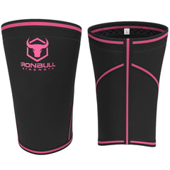 black-pink iron bull strength 7mm knee sleeves front and back