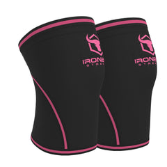 black-pink iron bull strength 7mm knee sleeves side view