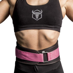 black-pink iron bull strength women weight lifting belt